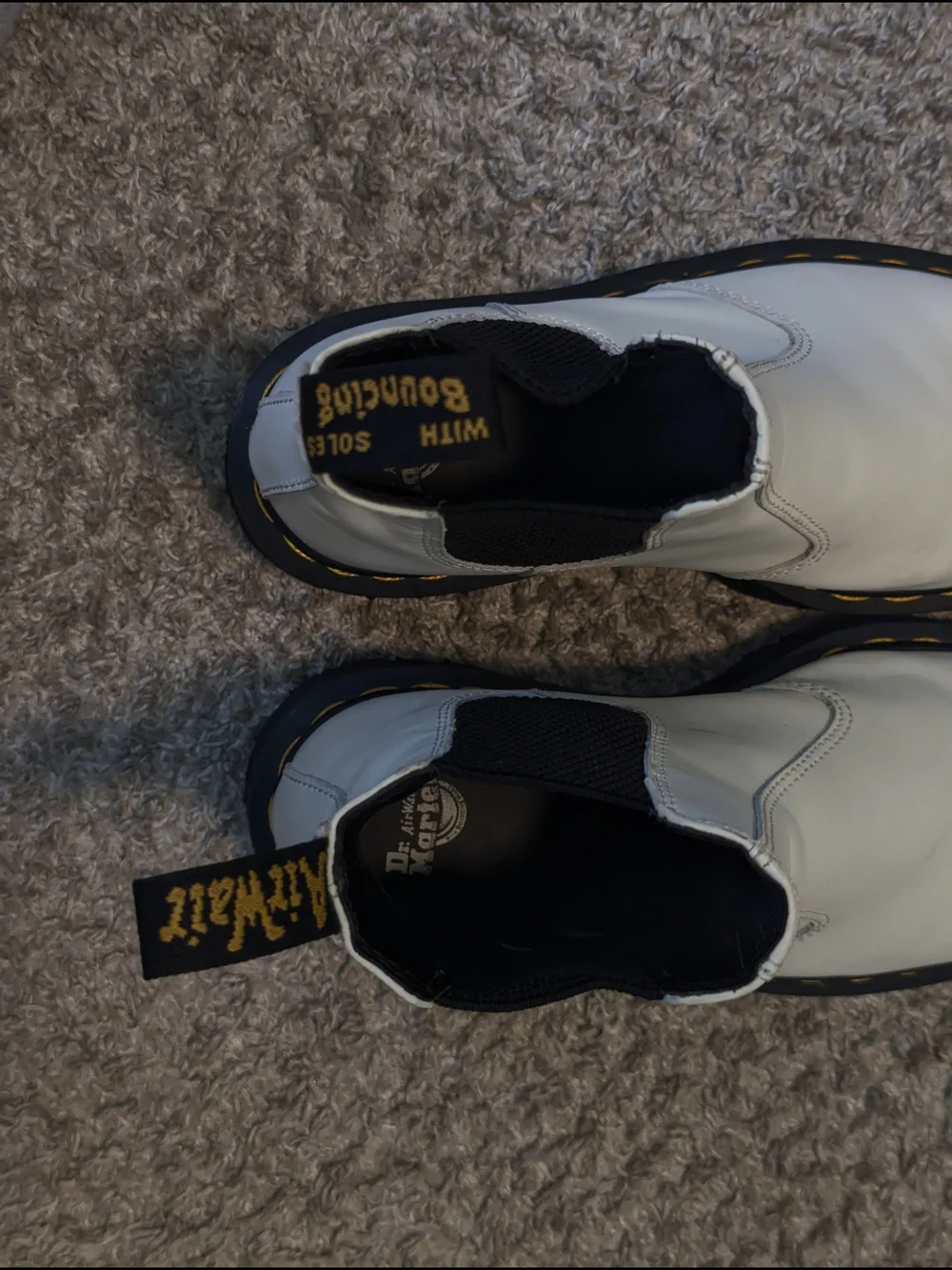 Dr Martens 2976 Quad White Leather Platform Chelsea Boots UK 5 US W7 Grunge Y2K